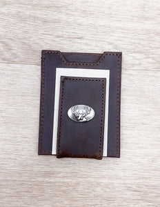 Light Brown Crazy Horse Buck Front Pocket Wallet