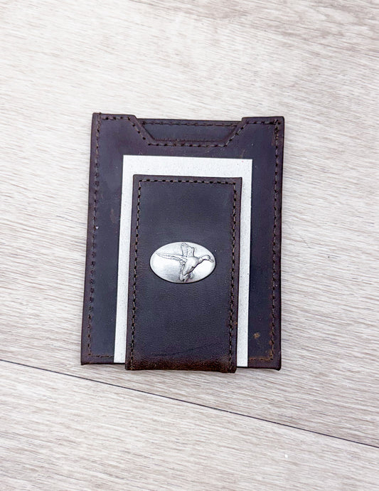 Light Brown Crazy Horse Mallard Front Pocket Wallet