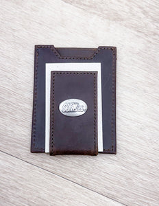 Light Brown Crazy Horse Ole Miss Front Pocket Wallet