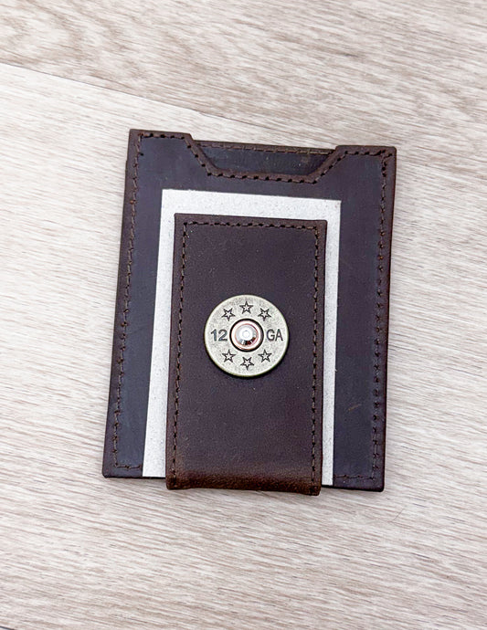 Light Brown Crazy Horse Shot Front Pocket Wallet