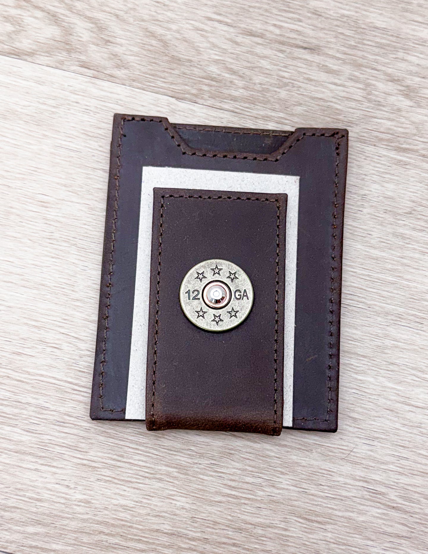 Light Brown Crazy Horse Shot Front Pocket Wallet