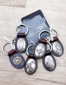 Zep-Pro Small Brown Oval Concho Ole Miss Key Chain