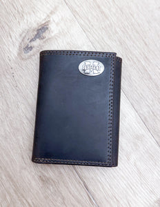 Light Brown Crazy Horse Trifold MSU Wallet