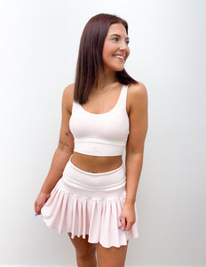 Swiftly Pleated Athletic Tennis Skort in Baby Pink