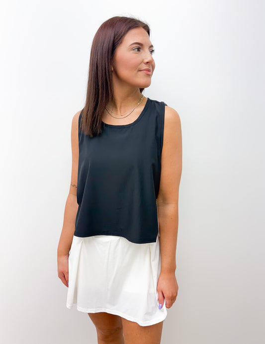 Miles On It Cropped Tank in Black