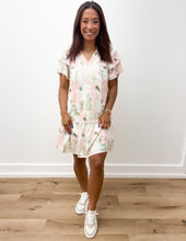 Load image into Gallery viewer, Swept Off My Feet Flutter Sleeve Floral Dress in Pink