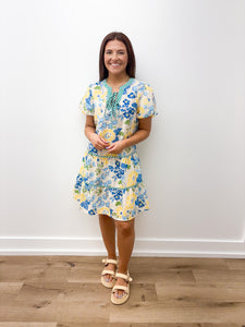 Little Miss Summer Floral Striped Dress