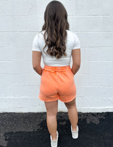 Comfy Days Fleece Drawstring Shorts Lt Orange