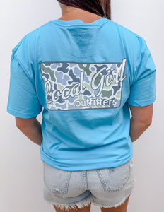 Local Girl Localflage Coast Plate SS Tee in Blue Lagoon