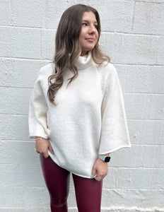 Save Me The Trouble Dolman Turtleneck Sweater Ivory