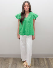 Load image into Gallery viewer, Long Way To Go Stitched Detail Flutter Sleeve Top