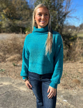 Load image into Gallery viewer, Something To Talk About Turtleneck Sweater Light Teal