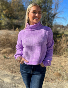 Something To Talk About Turtleneck Sweater B. Lavender