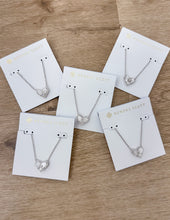 Load image into Gallery viewer, Kendra Scott Heart Letter M Necklace in Silver/Ivory MOP
