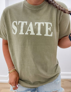 Mississippi State SS Tee in Khaki
