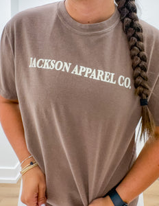 Jac's Logo SS Tee in Espresso