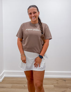 Jac's Logo SS Tee in Espresso