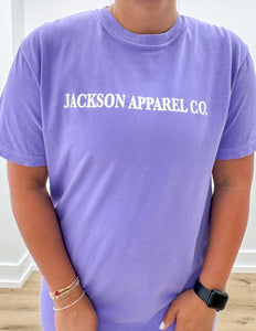 Jac's Logo SS Tee in Violet