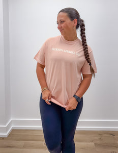 Jac's Logo SS Tee in Peachy