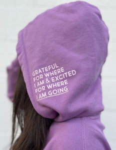 Jadelynn Brooke Grateful Where I Am Hidden Message Waffle Hoodie