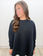 Load image into Gallery viewer, Local Girl Moon Cotton Crewneck in Black