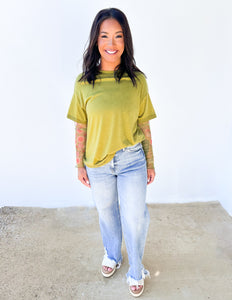 They've All Gone Floral Mesh Sleeve Top in Green