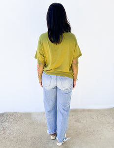 They've All Gone Floral Mesh Sleeve Top in Green