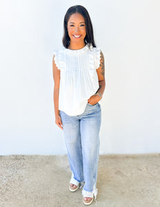 Annie Cotton Sleeveless Ruffled Top