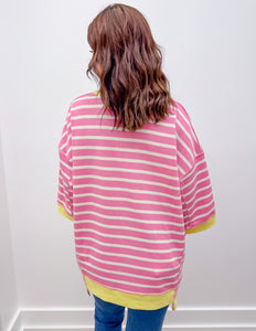 It Goes On And On Stripe Knit Henly Neckline Top