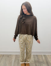 Load image into Gallery viewer, Local Girl Boxy Crop LS Top in Espresso