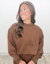 Load image into Gallery viewer, Made It Very Clear Scuba Pullover &amp; Shorts Set in Brown