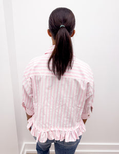 Waiting For The Sun Button Up Top in Pink