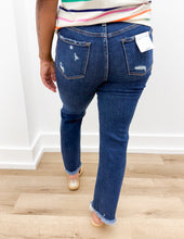 Load image into Gallery viewer, Fall Into Me High Rise Distressed Hem Jeans