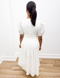Sweet Simplicity Puff Sleeve Midi Dress