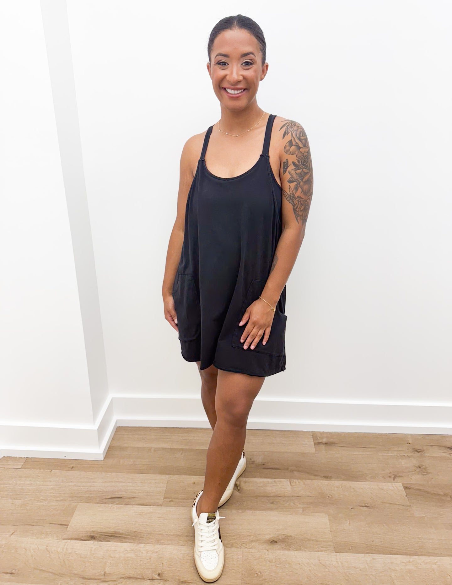 Miss Independent Mineral Washed Mini Dress in Black