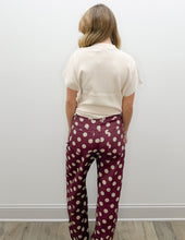 Load image into Gallery viewer, Love Somebody Polk Dot Wide Leg Pants in Burgundy/Grey