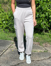 Load image into Gallery viewer, Lost in My Fairy Tale Scuba Cargo Joggers Mocha Cream