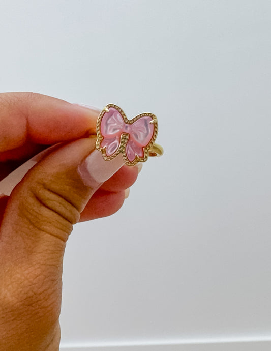Kendra Scott Haley Bow Band Ring in Gold/Blush MOP