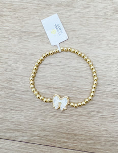 Kendra Scott Haley Bow STRCH Gold Bracelet in Ivory MOP