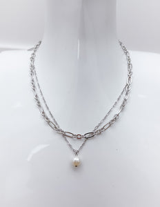 Kendra Scott Ashton Multi Strand Necklace in Silver/Freshwater Cultured Pearl