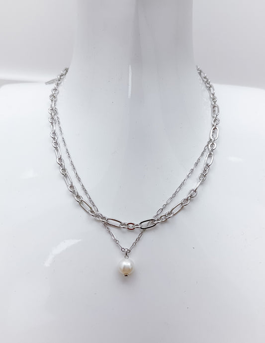 Kendra Scott Ashton Multi Strand Necklace in Silver/Freshwater Cultured Pearl