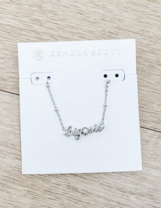 Kendra Scott Big Sis Pendant Necklace in Silver/Freshwater CLTRD Pearl