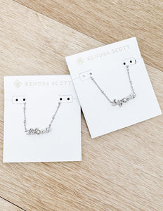 Kendra Scott Lil Sis Pendant Necklace in Silver/Freshwater CLTRD Pearl