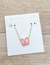 Load image into Gallery viewer, Kendra Scott Haley Bow Short Pendant Necklace in Gold/Blush MOP
