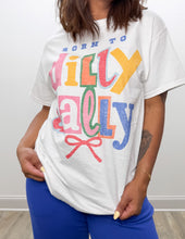 Load image into Gallery viewer, Born To Be Dilly Dally Oversized Graphic Tee in White