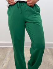 Load image into Gallery viewer, I Know You Care Terry Sweatpants in Green