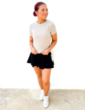 Load image into Gallery viewer, Just Your Basic Ribbed Knit T-Shirt in Stone