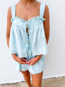Follow the Sun Lace Trim Top & Shorts Set