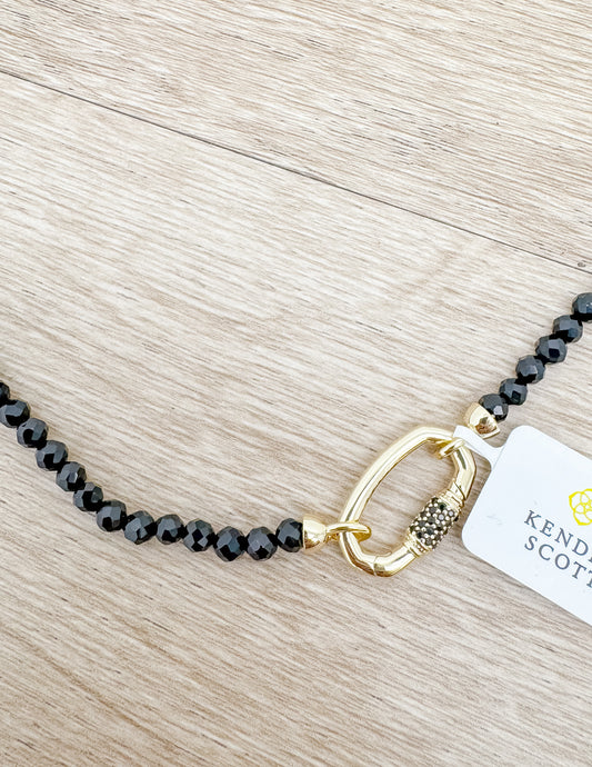 Kendra Scott Emery Beaded Necklace in Gold/Black Agate