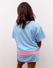 Load image into Gallery viewer, Fall Into Me Colorblock Shirt &amp; Skirt Set in Blue